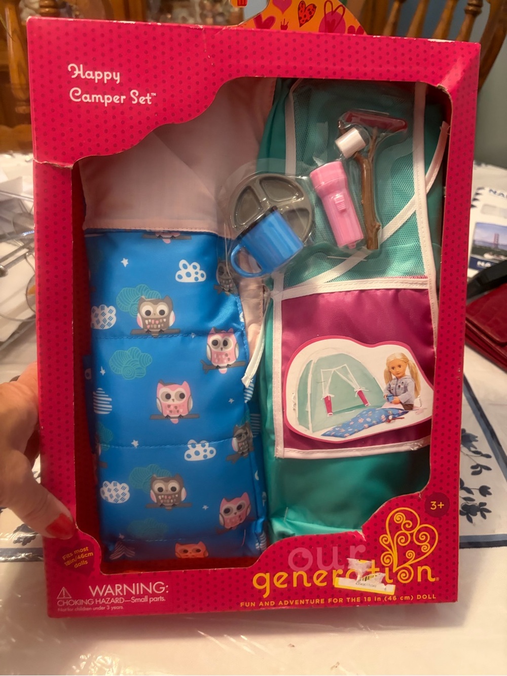 Happy Camper Set - Teal & Pink Kids Camping Toy Our Generation new